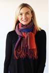 BIG CHECK SCARF - pumpkin bl